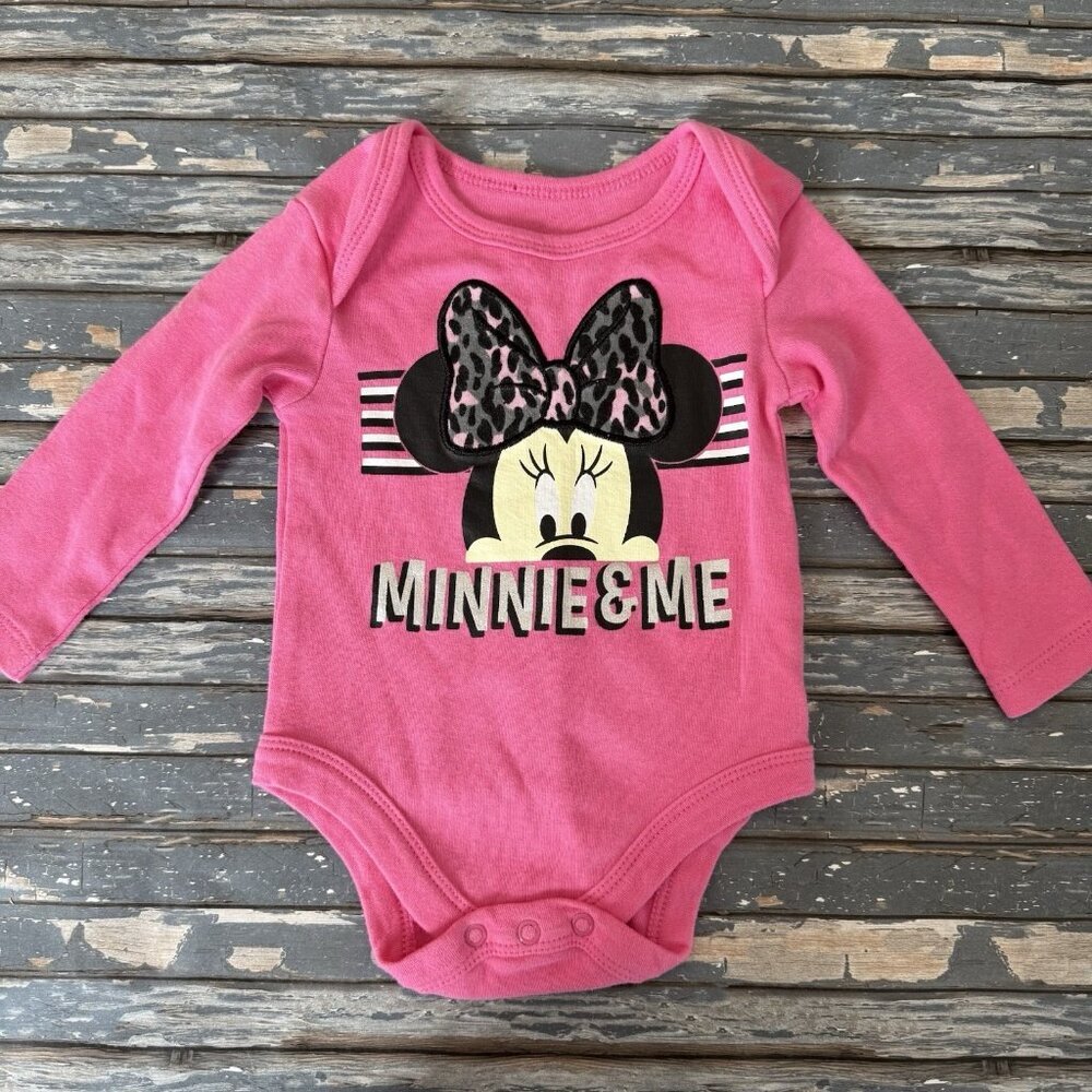 Disney Baby 3-6 months Pink Minnie & Me Baby Long Sleeve Bodysuit